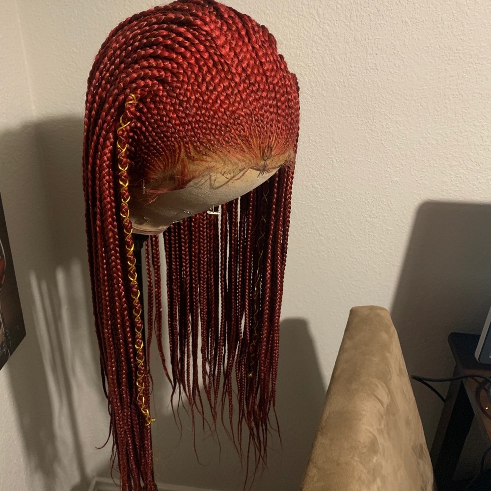 Red braid wig
